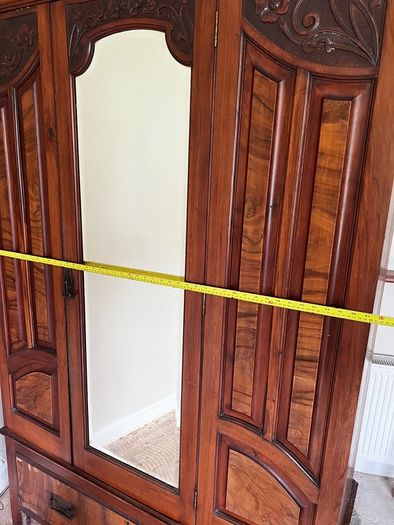 Mahogany wood Mirror-door Armoire Wardrobe