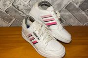 Adidas Continental 80 Ladies White Leather Pink Stripes Trainers UK5 EUR38