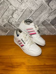 Adidas Continental 80 Ladies White Leather Pink Stripes Trainers UK5 EUR38