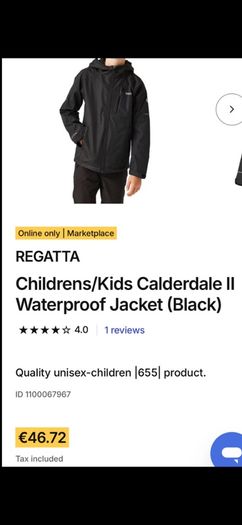 Kids Regatta Jacket - Size 14yrs