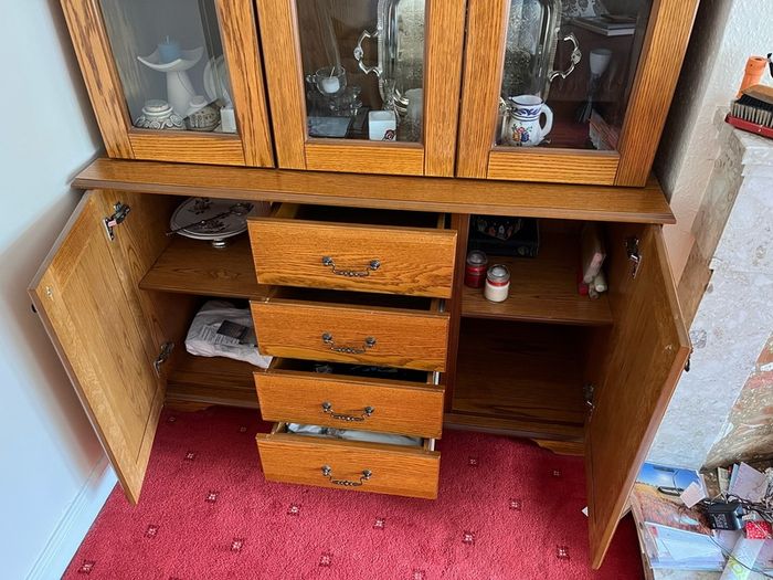 Higginbotham hand made oak display cabinet