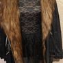 River Island heavy leather coat with detachable fur Image 2