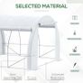 3 x 3 x 2 m Polytunnel Greenhouse with Roll-up Side Walls, Walk-in Grow House Tent with Steel Frame, Reinforced Cover, Zipped Door, and 6 Mesh Windows for Garden, White Image 4