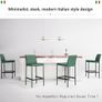 Bar Stool Upholstered Premium PU Leather Counter Height Barstool, Assembled Metal Leg Bar Chair with Back, Breakfast Kitchen Stool, Green Image 3