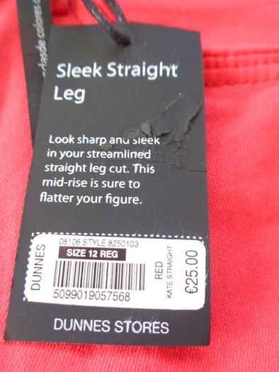 Ladies Red Straight Leg Jeans for Sale