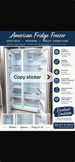Belling American-Style Side-by-Side Fridge Freezer - Stainless Steel