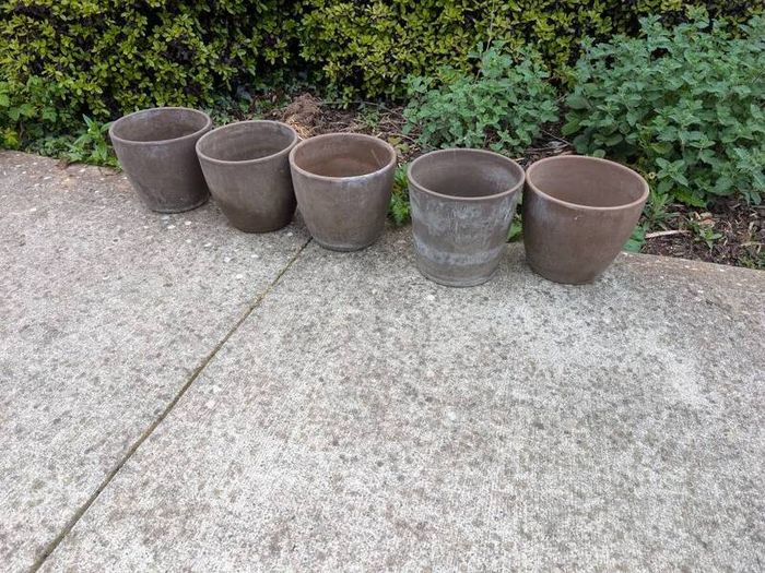 5 flower pots