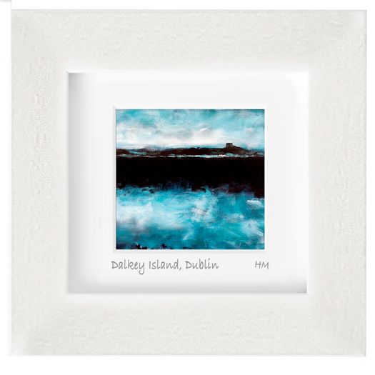 4" Square framed prints of Dublin Seascapes, B, by artist Helen Mathews
