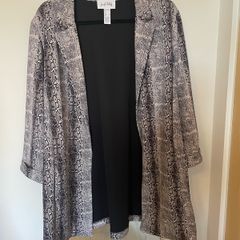 Women's Joseph Ribkoff | Long Snake Print Blazer | Beige And Black