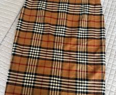 Gardeur Camel Plaid Check Pencil Skirt - Size UK 12 / EU 38