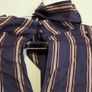 Fee G Navy & Rose Gold Metallic Stripe Blouse Size 10 Image 7