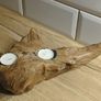 Natural Wooden Tealight Holder, slight damage Image 2