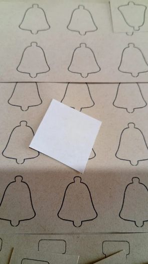 Small Christmas Kraft Stickers Stocking, Tree, Bell