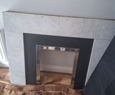 fire place and heart