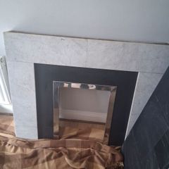 fire place and heart