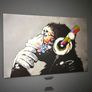 Large Banksy DJ Monkey Canvas (Street Art Wall Canvas) Image 2