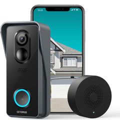 Doorbell Camera, 1080P Wireless Doorbell with Chime, PIR Motion Detection, Two Way Audio, Night Vision, 140 Degree Wide Angle, Rechargeable Batteries, Simple Self-Installation (FREE POSTAGE)