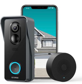 Doorbell Camera, 1080P Wireless Doorbell with Chime, PIR Motion Detection, Two Way Audio, Night Vision, 140 Degree Wide Angle, Rechargeable Batteries, Simple Self-Installation (FREE POSTAGE)