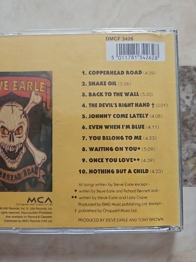 Steve Earle CD  - Copperhead Road