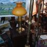 antique brass oil lamp stand Image 5
