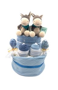 Nappy Cake Twins Blue Donkey 2 Tier