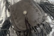 A-Zone grey fringe cross body shoulder bag Postage included