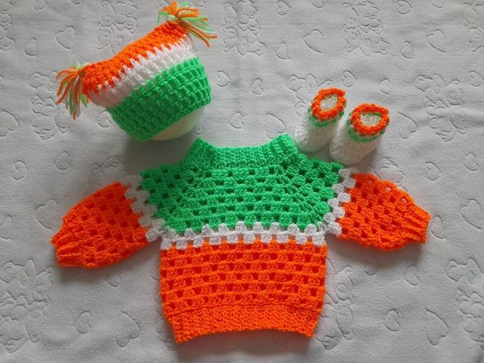 Handmade baby cardigan set 0-3 months