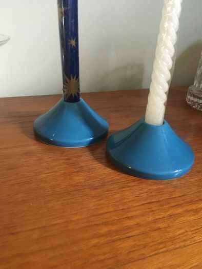 Cath Kidston candleholders ( 2) with 2 Free Candles