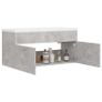 Sink Cabinet with Built-in Basin Concrete Grey Chipboard Image 4