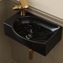 Wall Mounted Cloakroom Basin, DeerValley Ceramic Bathroom Wash Basin Corner Sink with Overflow and Tap Hole - 40 x 28 x 14.5cm Image 3