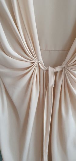 H&M beige tie front dress Sz 40 (Fit 12-16UK)