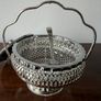 Vintage Glass Preserve / Jam Bowl with Metal Basket, Lid & Spoon Image 4