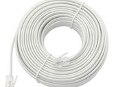 New 25m RJ11 Straight White 4-CORE ADSL Phone Telephone Cable Cord # 1542