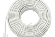 New 25m RJ11 Straight White 4-CORE ADSL Phone Telephone Cable Cord # 1542