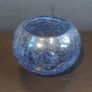Lovely Modern Crackle Glass Bowl in an Unusual Shade of Purplely Indigo Blue Image 4