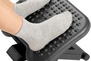 Adjustable Under Desk Footrest, Foot Rest for Under Desk at Work with Massage, Foot Stool with 3 Height Position &amp; 30 Degree Tilt Angle Adjustment for Home, Office