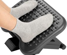 Adjustable Under Desk Footrest, Foot Rest for Under Desk at Work with Massage, Foot Stool with 3 Height Position & 30 Degree Tilt Angle Adjustment for Home, Office