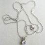 Vintage Sterling Silver 925 Cubic Zirconia Pendant Necklace - length 18" - 2,3g Image 10
