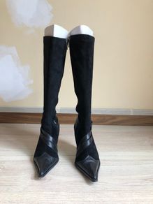 Long heeled suede boots, size 36 EU/4 UK