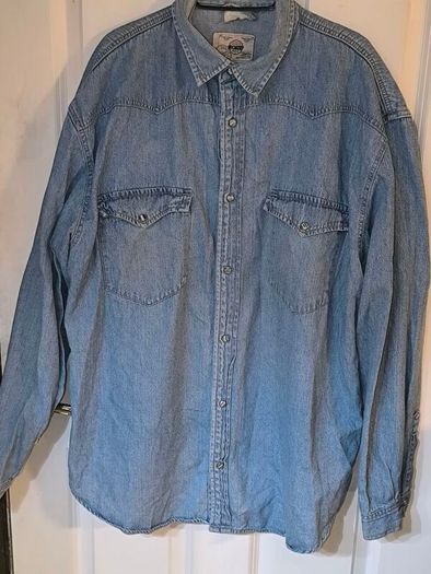 Vintage Mc carthy pearl snap denim shirt size XL
