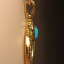 Gold Plated Sterling Silver Turquoise Cresent Shaped Pendant Image 6