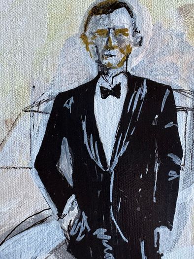 Original Art James Bond Style Luxury Aesthetic