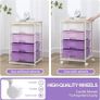 Rolling Storage Cart on Wheels, Multipurpose Mobile Organizer Unit Utility Cart for Living Room,Bedroom,School,Beauty,Purple Image 5