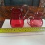 Antique Victorian Cranberry Glass jugs Image 4