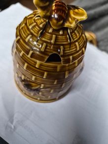 Vintage Hand Painted Honey Pot