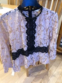 Long sleeve top, new with tags, rose/coral lace