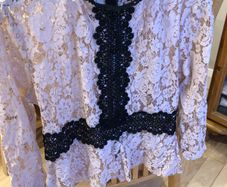 Long sleeve top, new with tags, rose/coral lace