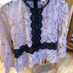 Long sleeve top, new with tags, rose/coral lace
