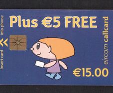2002 Ireland EUR15 plus EUR5 free Simply Talk" Callcards were final definitive range (Gemplus) Call Card used