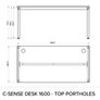 NEW White C-Sense Silver Goalpost leg desk 1600 x 800 mm Image 2